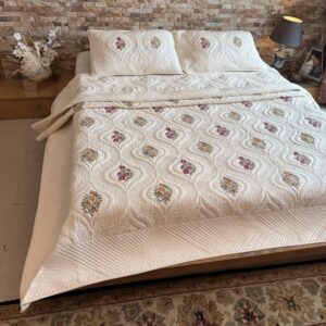 Bedcover- Aura  Collection Flower Garden (Cream)